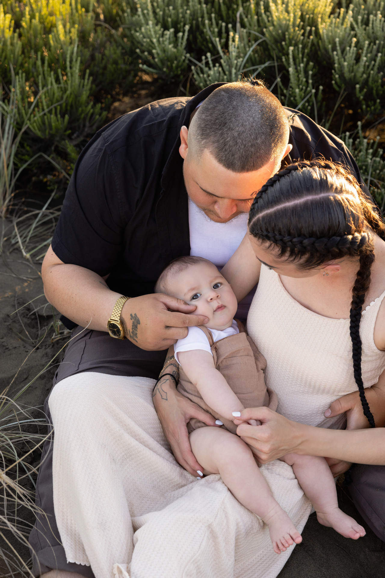 family photo at the beach