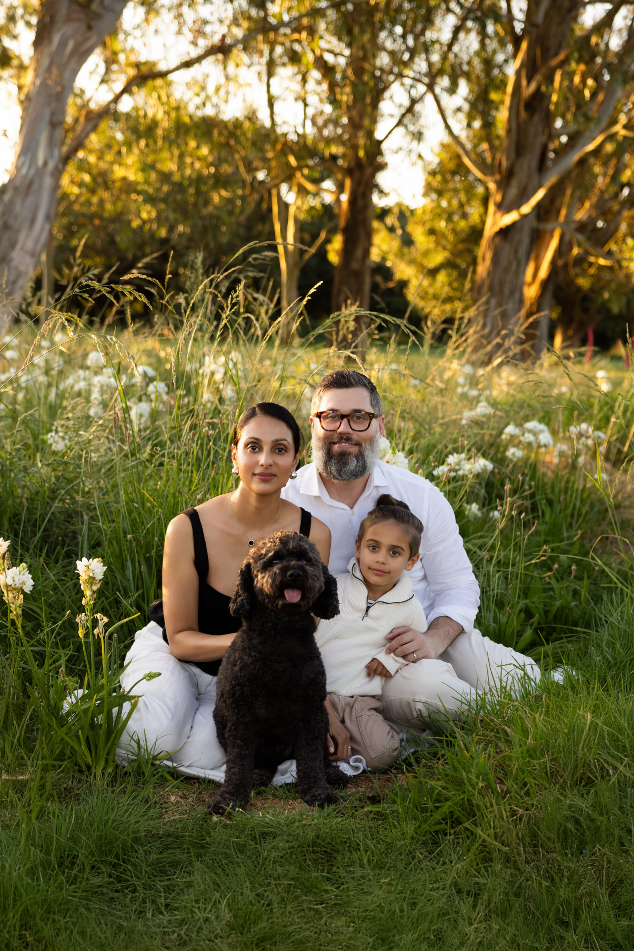 family portrait with dog