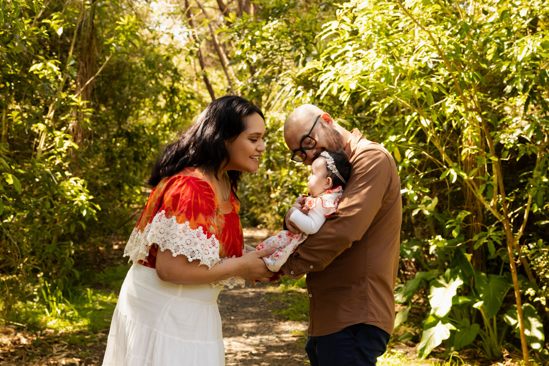 family in the park playing