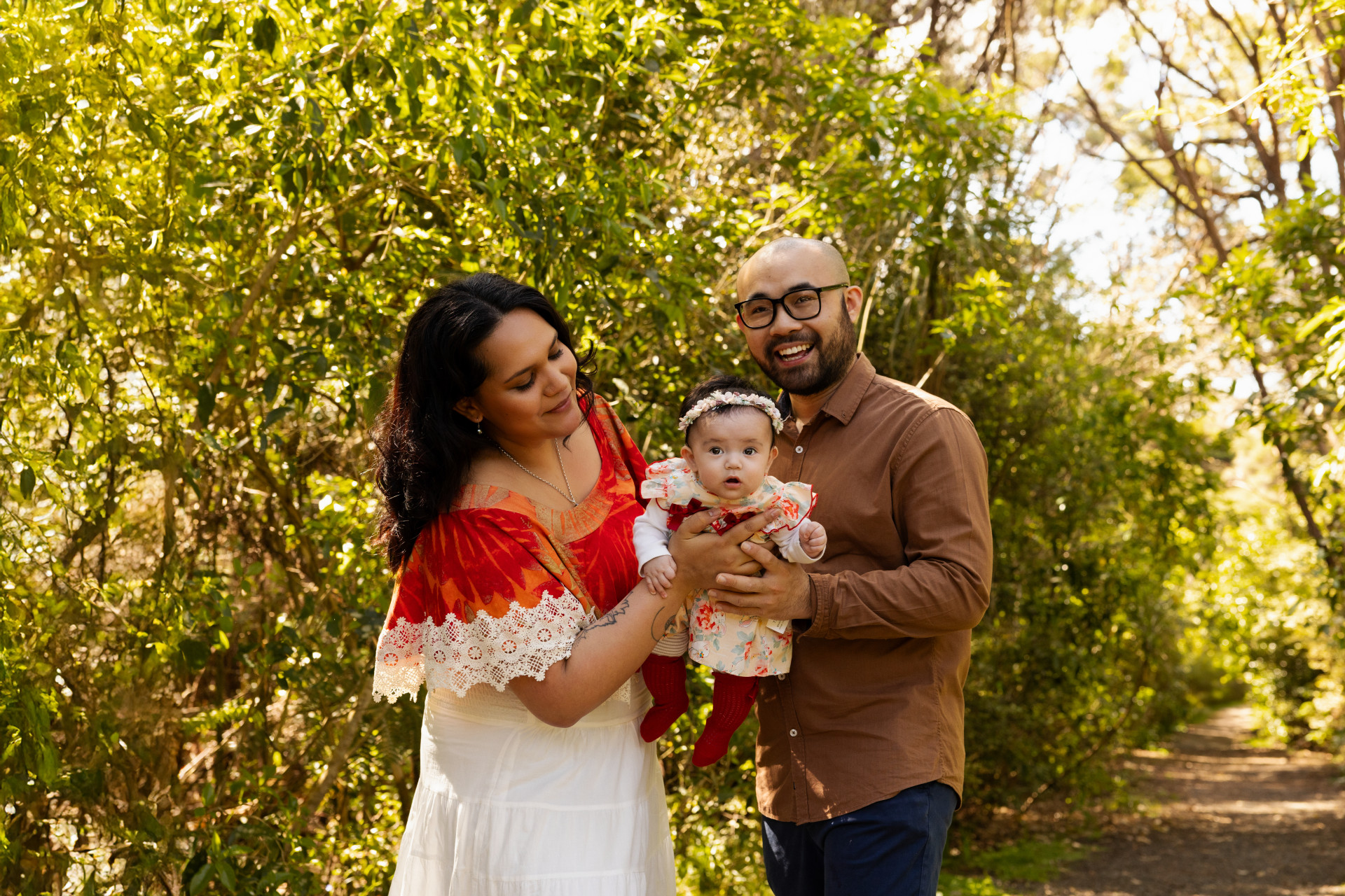 family in the park playing