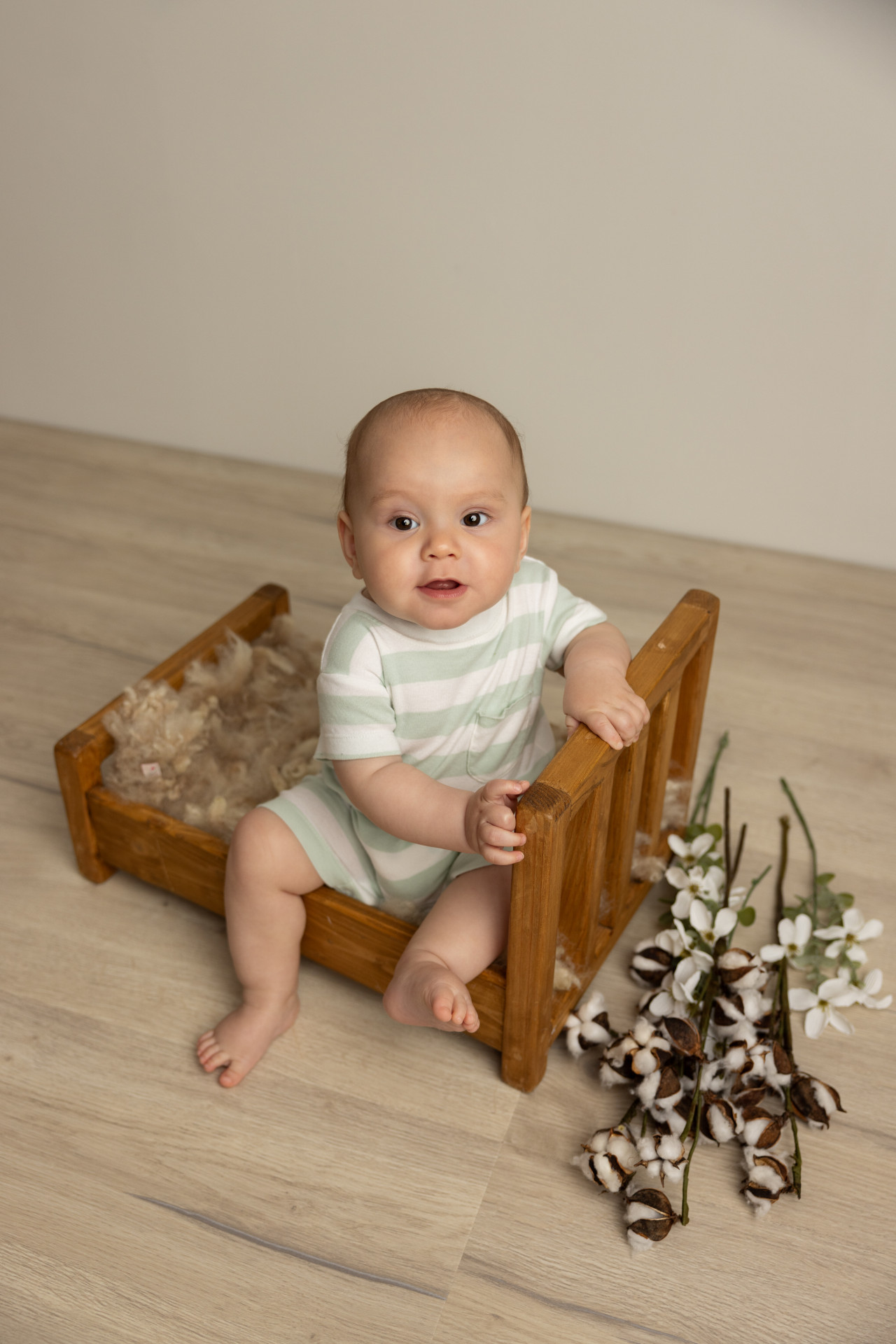 baby on the baby bed