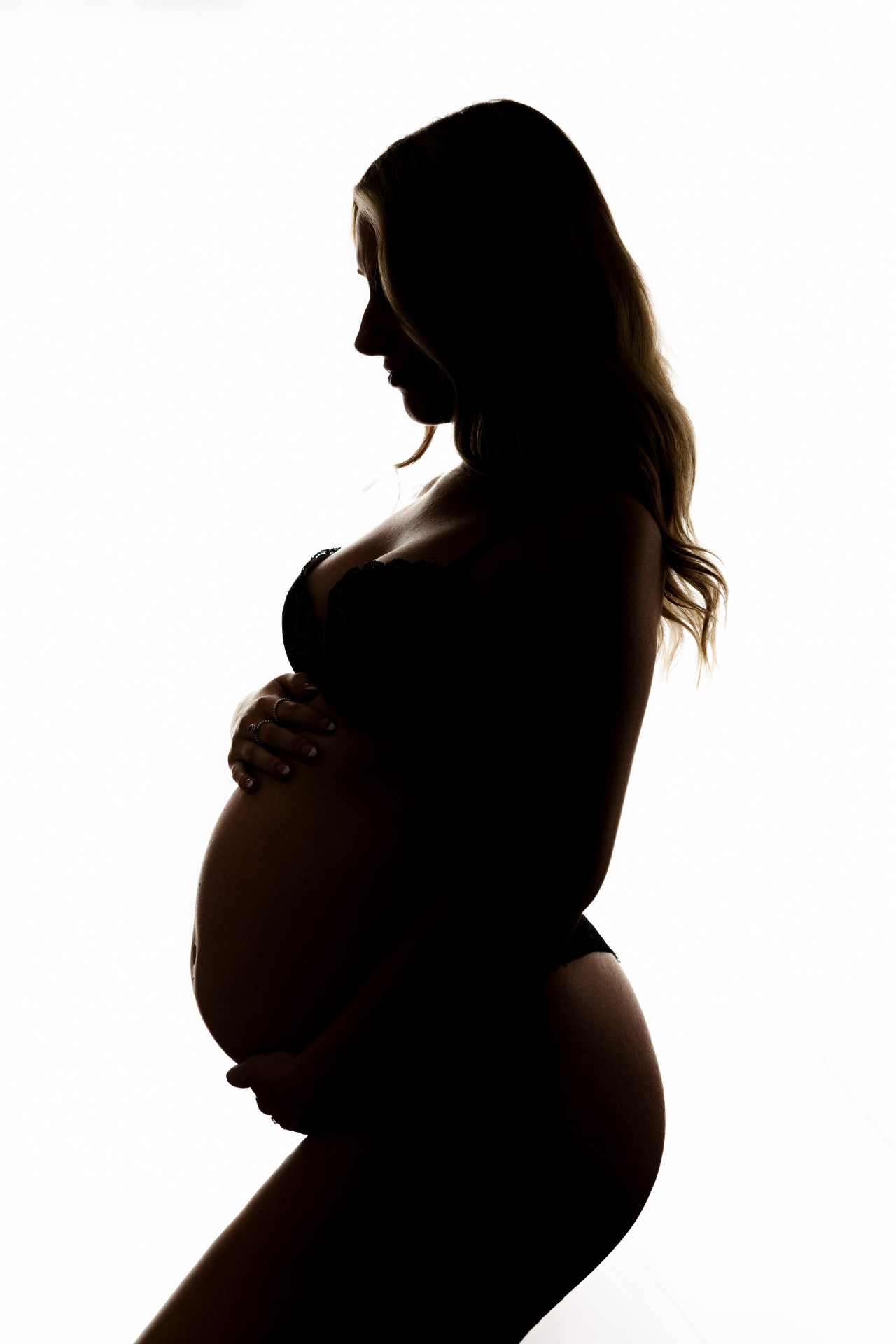 backlit maternity photo