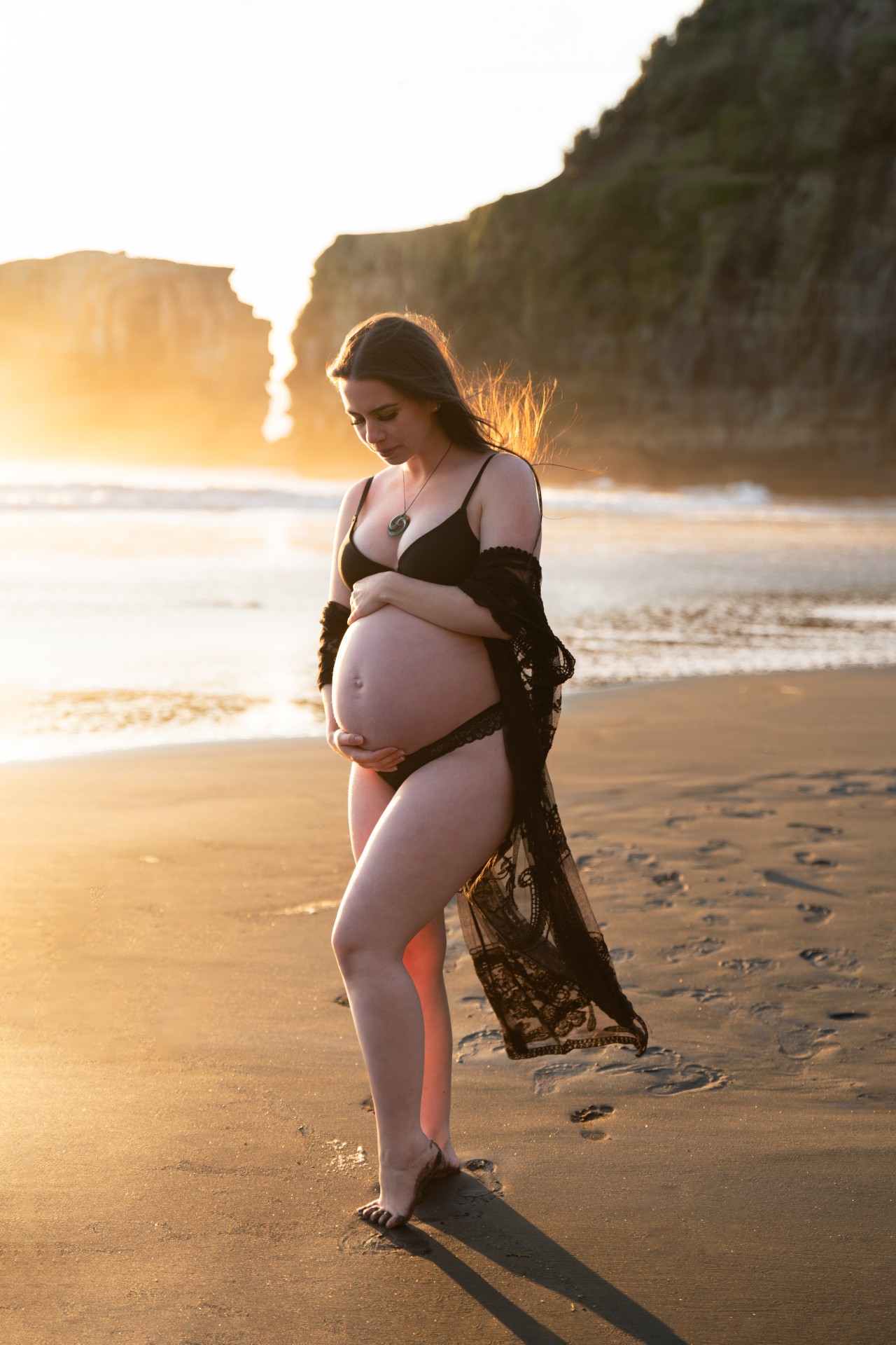 maternity session murriwai beach
