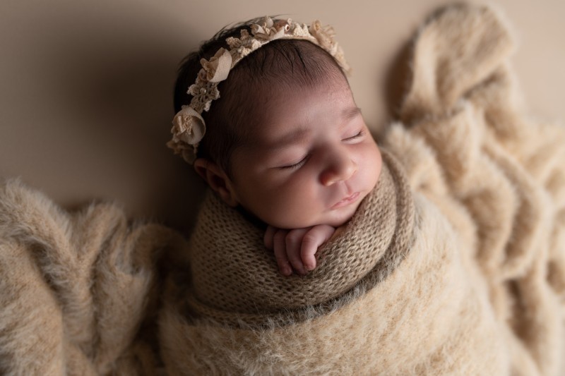 newborn with the floral crown